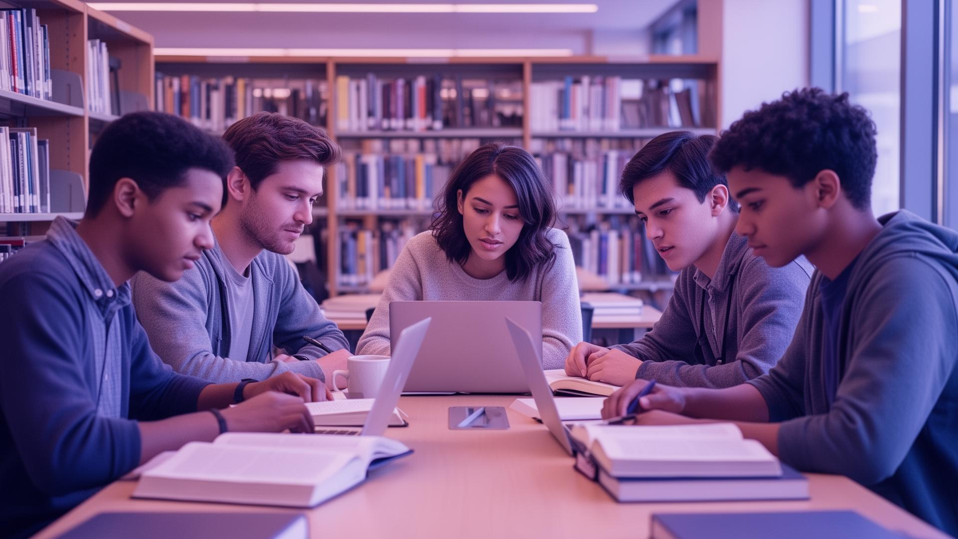 Students studying together
